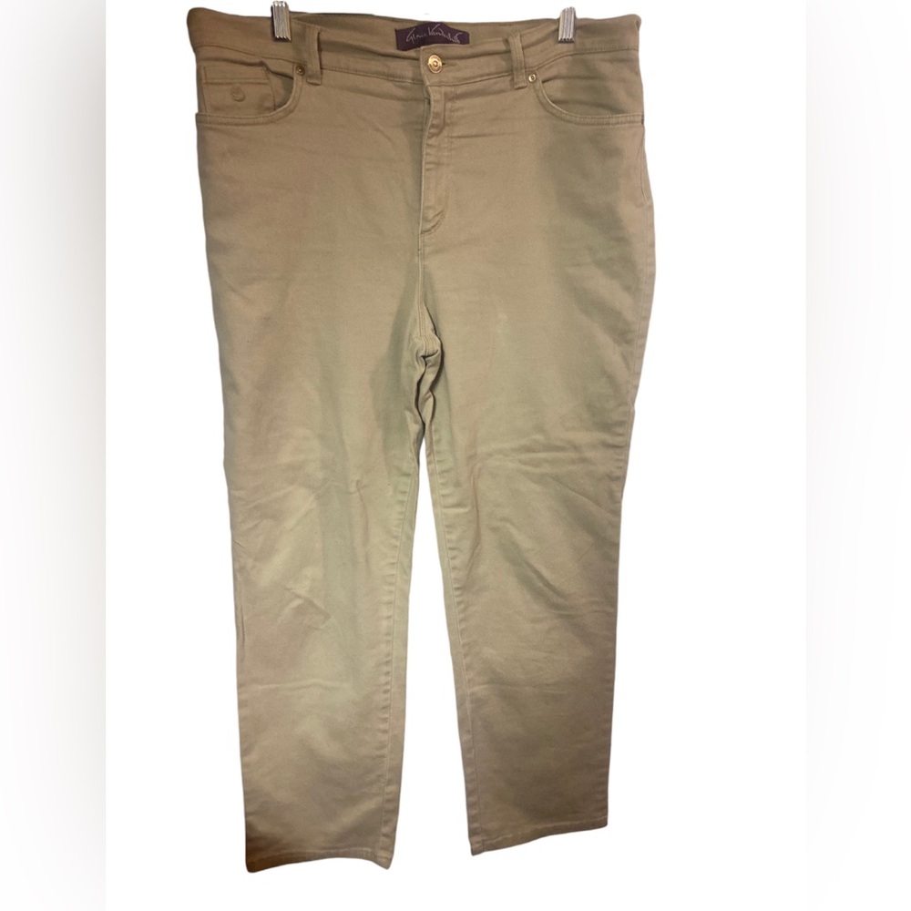 Gloria Vanderbilt tan Amanda ladies cotton blend jeans pants 14